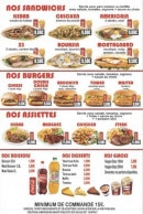 Menu Casa di roma - Les sandwichs, assiettes, burgers...