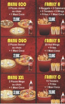 Menu Casa di roma - Les menus