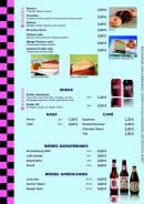 Menu Angie's Burger - Les desserts et boissons