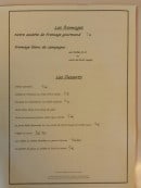 Menu Le relais du Morvan - Fromages et desserts 