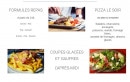 Menu Les Terrasses du Lac - La carte