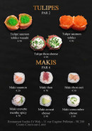 Carte et menu de Sushis et Wok à Cosne Cours sur Loire — Les tulipes et makis