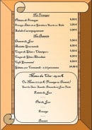Menu Le Clos de la Bussière - desserts, fromages
