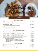 Menu Le Cocktail de Clémentine - salades, spécialités, plats