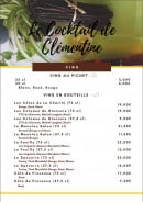 Menu Le Cocktail de Clémentine - vins