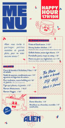 Menu Alien - A  partager, plats et desserts