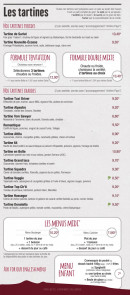 Menu Arrière Pays - Les tartines