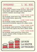 Menu Bellerose - Burgers