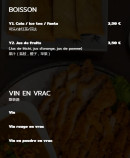 Menu Chimi - Les boissons et vins en vrac