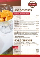 Menu Jaipur - Les desserts et boissons