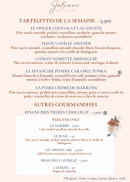 Menu Juliane Pâtisseries naturelles - Les tartelettes de la semaine et autres gourmandises