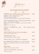 Menu Juliane Pâtisseries naturelles - Les boissons fraiches