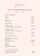 Menu Juliane Pâtisseries naturelles - Carte des boissons chaudes