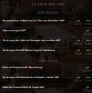 Menu La p'tite fourchette - Les vins blancs et rosés