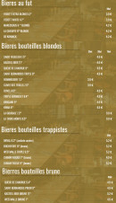 Menu Le Barbue d'Anvers - Les bières