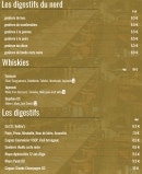 Menu Le Barbue d'Anvers - Les digestifs et whiskies