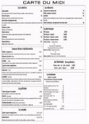 Menu Taberna Latina - Plats du midi