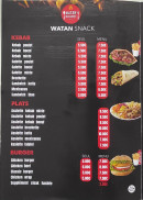 Menu Watan Restaurant - Les kebabs,  plats et burgers