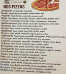 Carte et menu de Au Frais fresnoy à Roubaix — Les pizzas