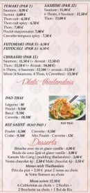 Menu Sushi&You - Les plats Thailandais et les dessserts