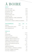 Menu Bistrot Nova - Les softs, eaux minérales et apéritifs