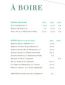 Menu Bistrot Nova - Les bières