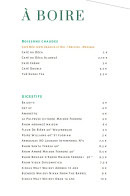 Menu Bistrot Nova - Les boissons chaudes et digestifs