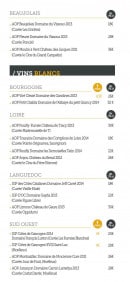 Menu Le Nouvel Atelier - Vins blancs