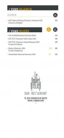 Menu Le Nouvel Atelier - Vins blanc et rose