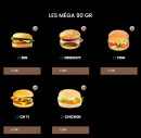 Menu Take away - Les burgers méga