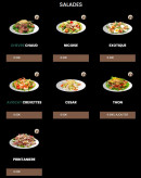 Menu Take away - Les salades