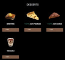 Menu Take away - Les desserts
