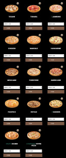 Menu Take away - Les pizzas base tomate suite
