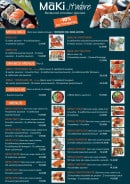 Carte et menu de Maki j't'adore à Wambrechies — Les menus
