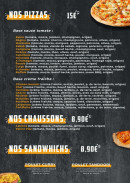 Menu Le 66 - Les pizzas et sandwichs