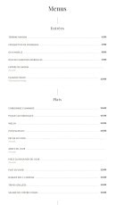 Carte et menu de Estaminet Les Quatre Chemins à Herlies — Les entrées et plats