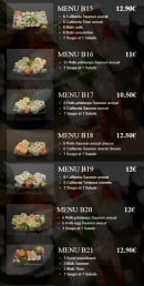 Menu He's Sushi - Les menus: B15, B16...