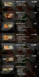 Menu He's Sushi - Les menus: B22, B23...