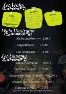 Menu Les andalouses - Les woks, plats mexicains et couscous 