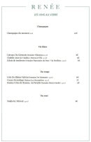 Menu Renée - Les vins au verre