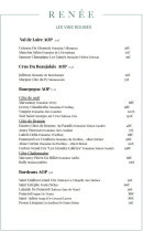 Menu Renée - Les vins rouges suite