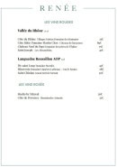 Menu Renée - Les vins rouges