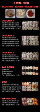 Menu Jim Sushi - Les menus sushis