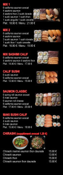 Menu Jim Sushi - Les menus sushis suite