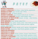 Menu Pizza Pazza - Les pates