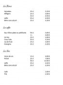 Carte et menu de La Buissonnière à Beauvois en Cambresis — les bières , softs et vins