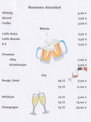 Carte et menu de La Friterie Beauvoisienne à Beauvois en Cambresis — les boissons avec alcool