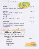 Carte et menu de La Friterie Beauvoisienne à Beauvois en Cambresis — Les salades et menu enfant