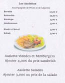 Carte et menu de La Friterie Beauvoisienne à Beauvois en Cambresis — les assiettes