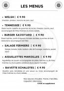 Menu Le Korthals - Les menus